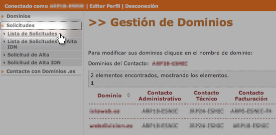 Acceso a solicitudes pendientes
