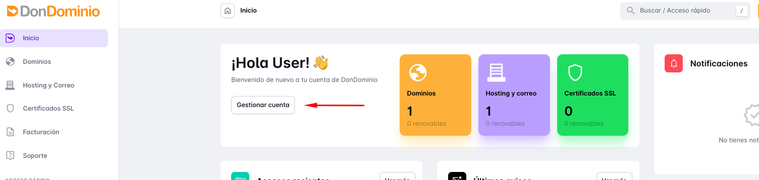 Apartado Cuenta