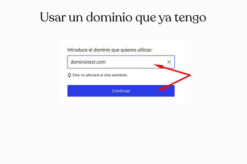Dominio que ya tengo