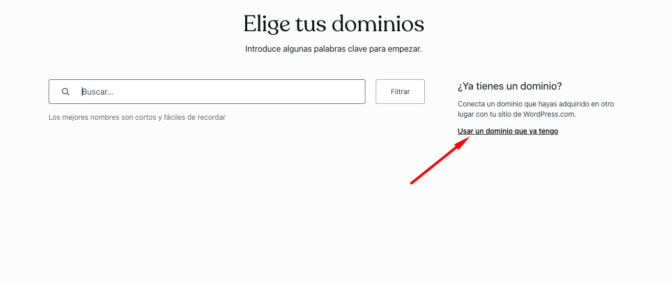 Dominio que ya tengo