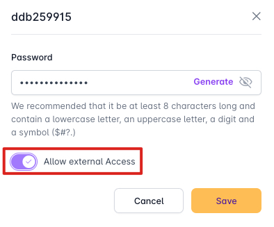 Enable external MySQL access