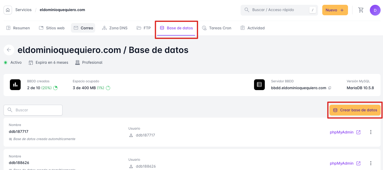Crear base de dades