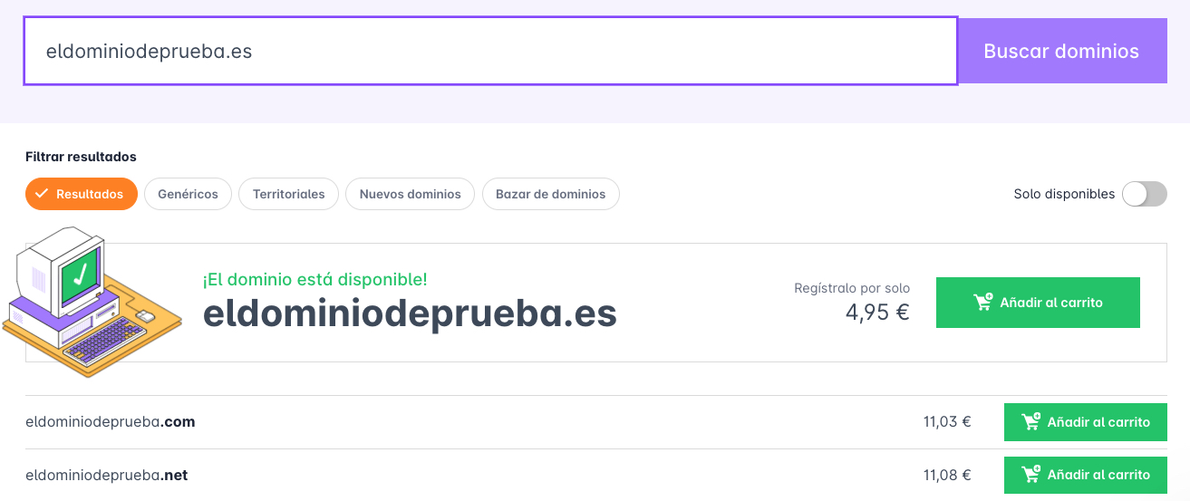 Busqueda de dominio